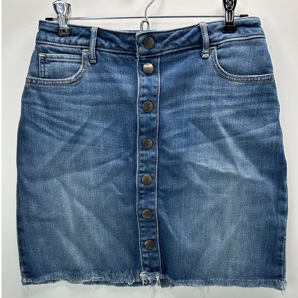 Abercrombe & Finch Snap Front Jean Skirt Blue Women 26